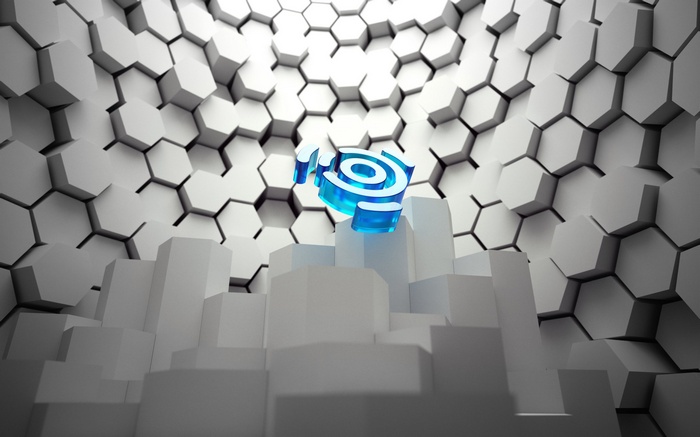 Ubuntu logo on a hexagonal background