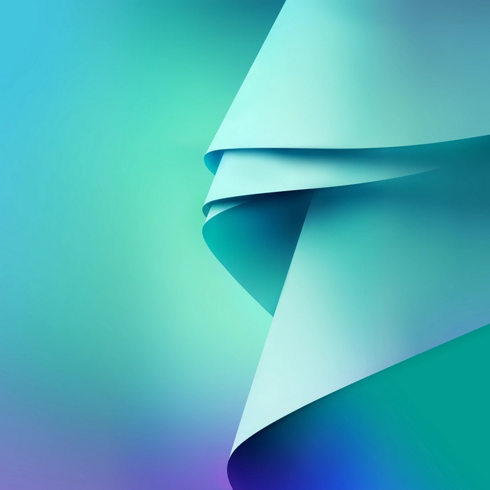 Abstract green and blue paper folds