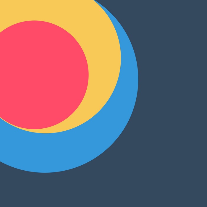 Abstract circles in red, yellow, and blue