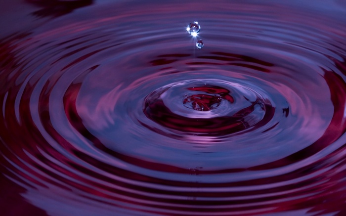 Water drop creating ripples
