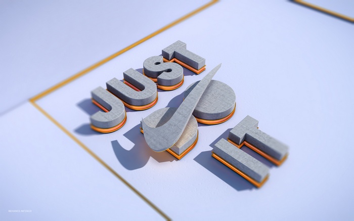 Just Do It Nike logo 3D text