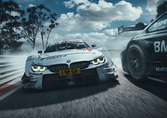 4K BMW M4 DTM Race Cars on Track