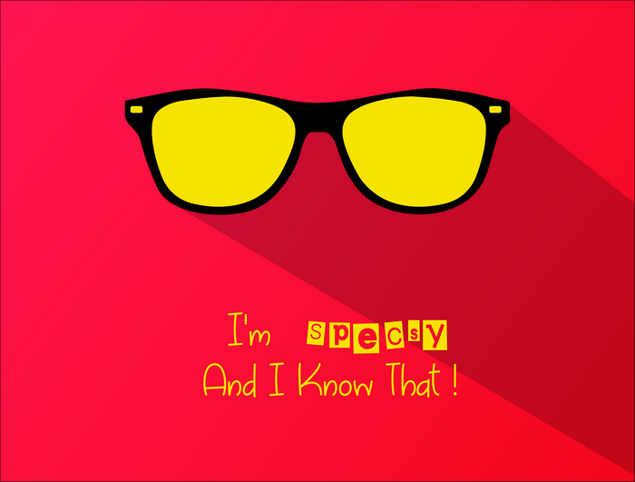 Typography "I'm Specsy And I Know That!" with Sunglasses