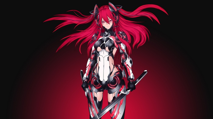 4K Mecha Girl Warrior with Katanas