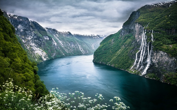 Seven Sisters Waterfall, Geiranger Fjord, Norway