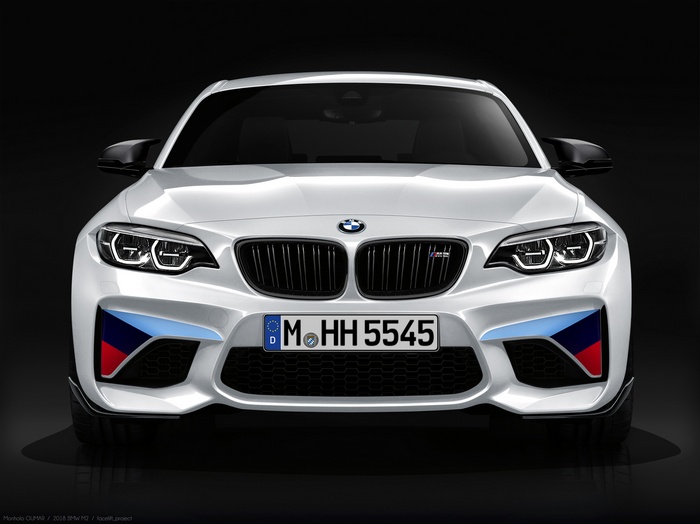 White 2018 BMW M2 with Czech flag accents