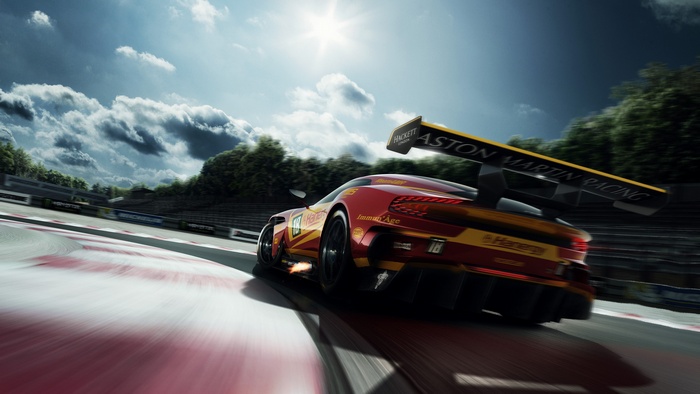 Aston Martin Vulcan racing car on track