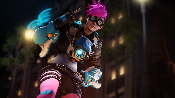 Tracer from Overwatch in Punk Outfit