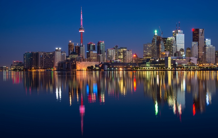 Toronto Skyline with CN Tower at Dusk
