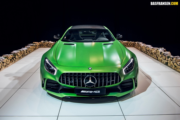 Green Mercedes-AMG GT R sports car