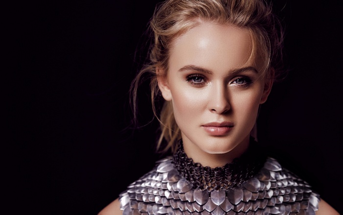 Zara Larsson in metallic armor