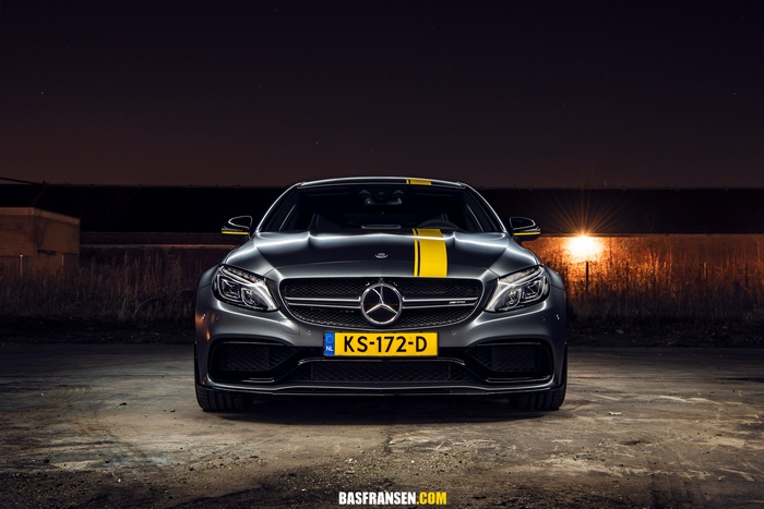 Mercedes-AMG C63 S Coupe Edition with yellow stripes