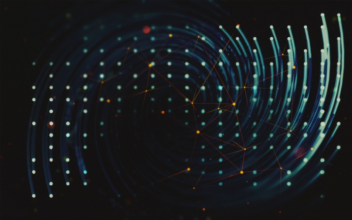4K abstract dots and lines spiral