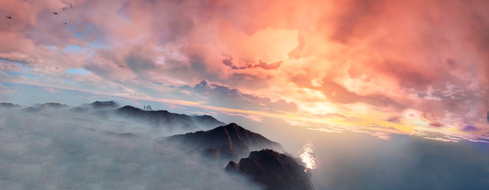 Mountains and clouds in Grand Theft Auto V 4K