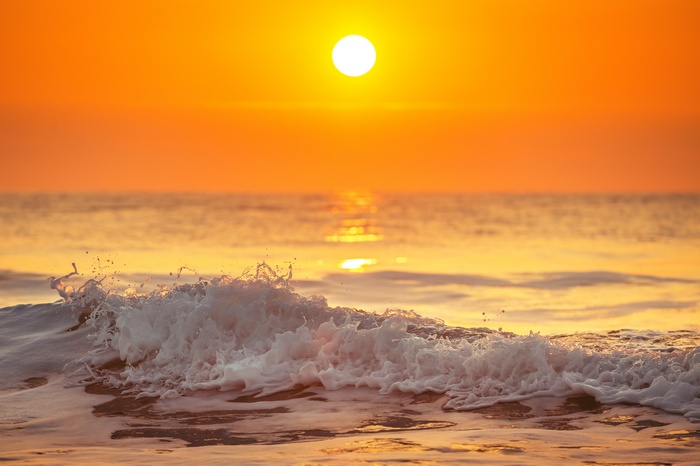 Sunrise, Ocean, Beach, Morning, 5K, Waves