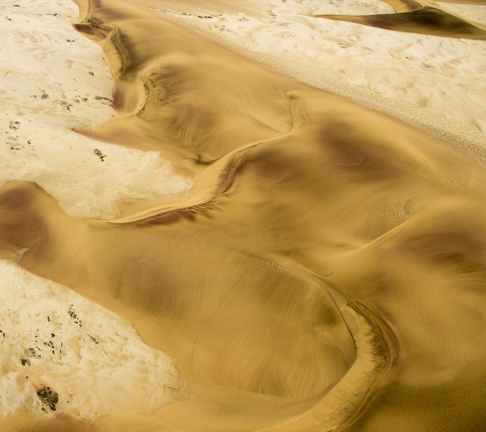Aerial view of sand dunes