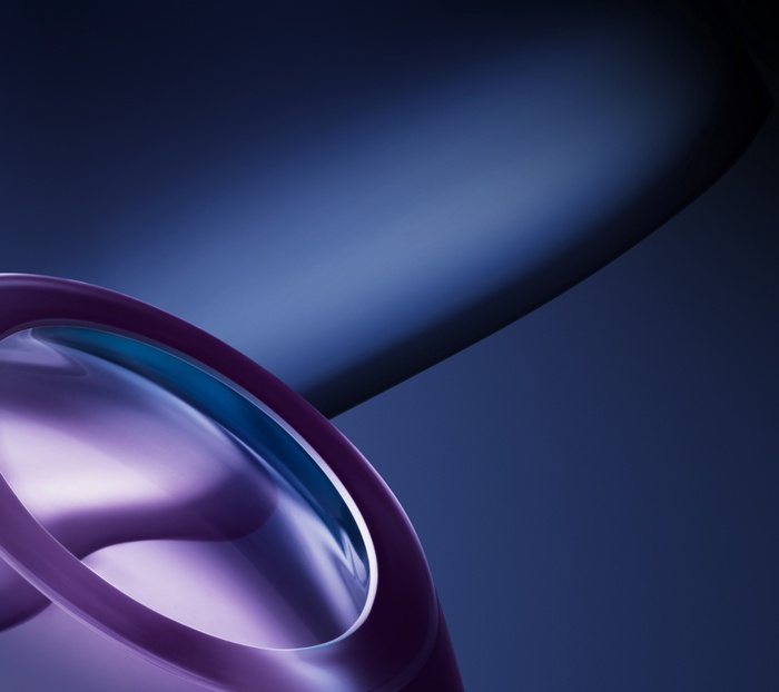 Abstract purple and blue metallic shapes