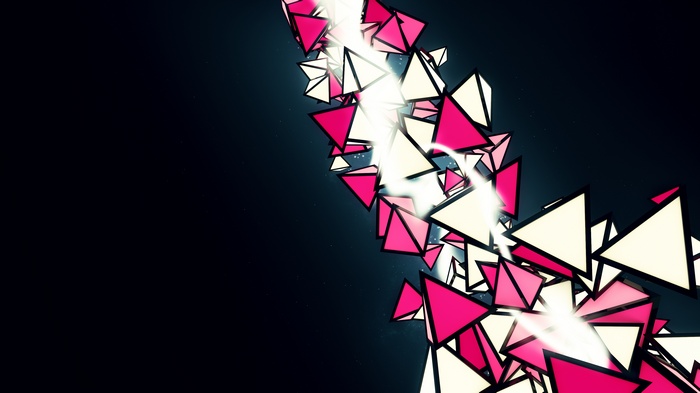 Pink and White Triangles Abstract 4K