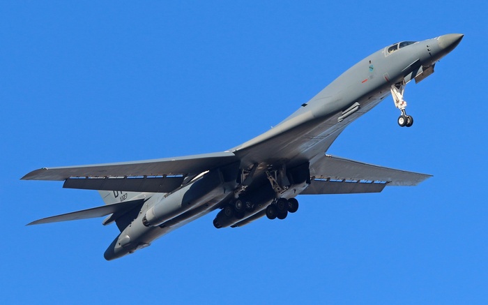 Rockwell B-1 Lancer bomber in flight