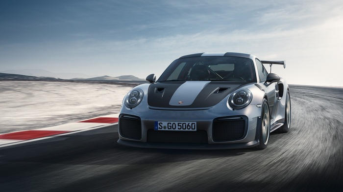 Porsche 911 GT2 RS on a race track