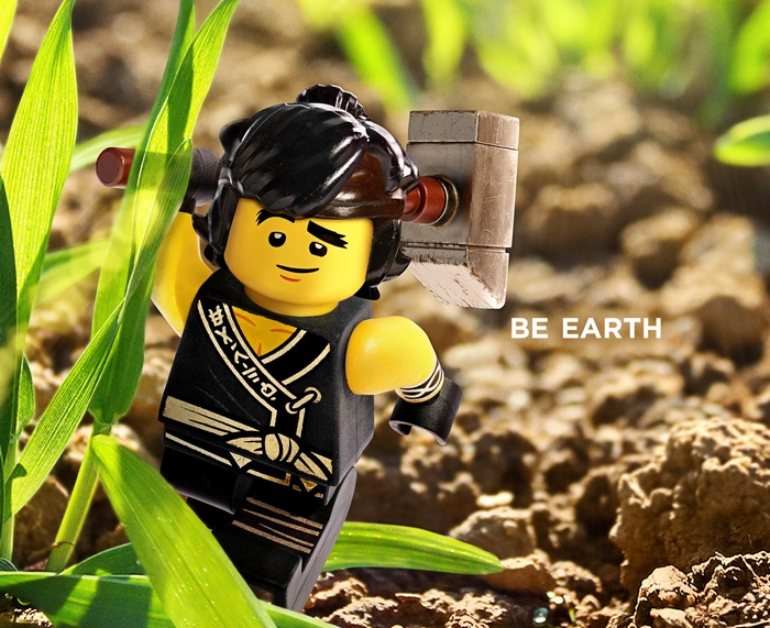Cole from The Lego Ninjago Movie with a hammer