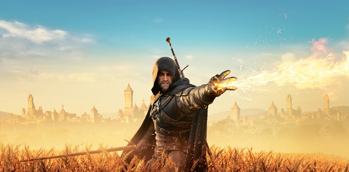 Geralt of Rivia using Igni in The Witcher 3: Wild Hunt