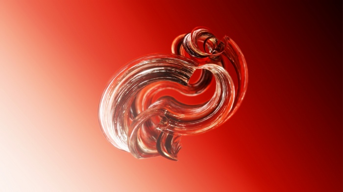 Abstract red glass waves