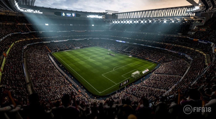 FIFA 18 stadium with crowds and field