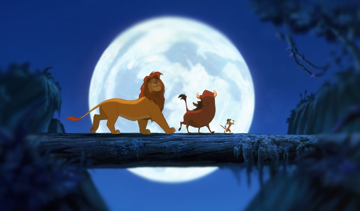 Simba, Pumbaa, and Timon from The Lion King
