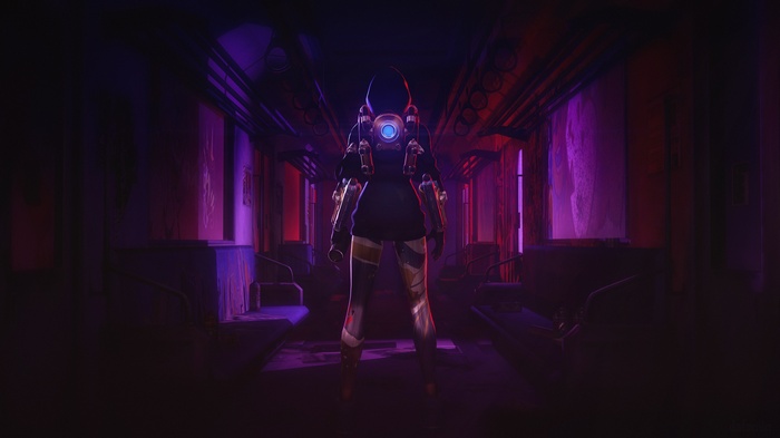 Tracer from Overwatch in a subway 4K