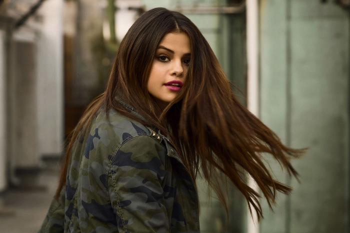 Selena Gomez in Camouflage Jacket