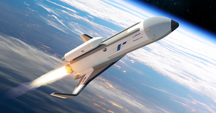 Boeing Phantom Express spacecraft in orbit