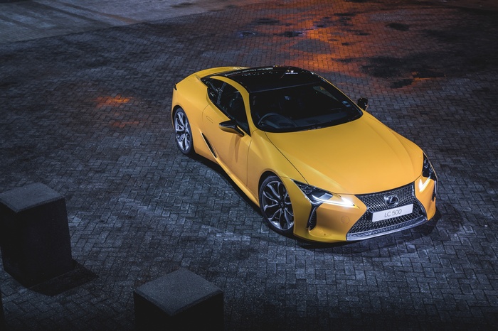 Yellow 2018 Lexus LC 500 4K