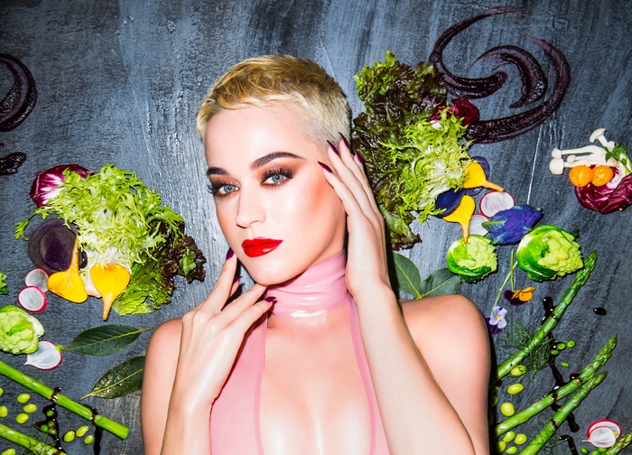 Katy Perry with Vegetables and Flowers