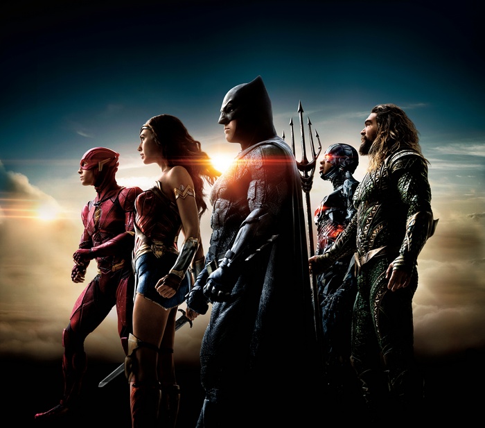 Justice League: The Flash, Wonder Woman, Batman, Cyborg, Aquaman