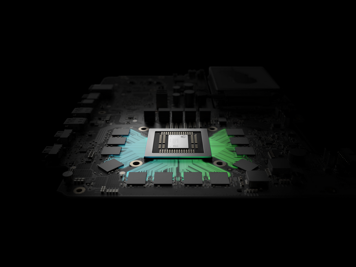 Xbox Project Scorpio processor on a circuit board