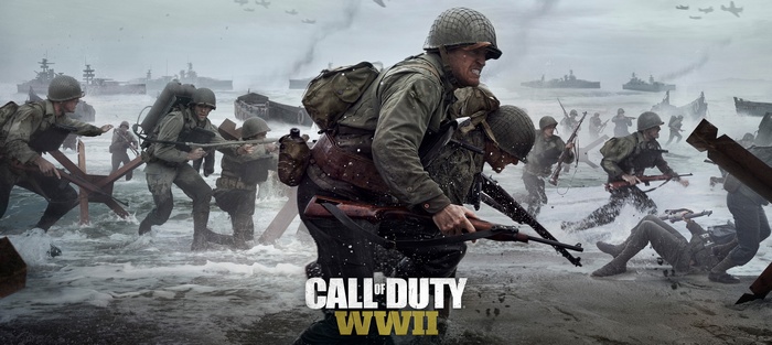 Call of Duty WWII soldiers landing on a beach