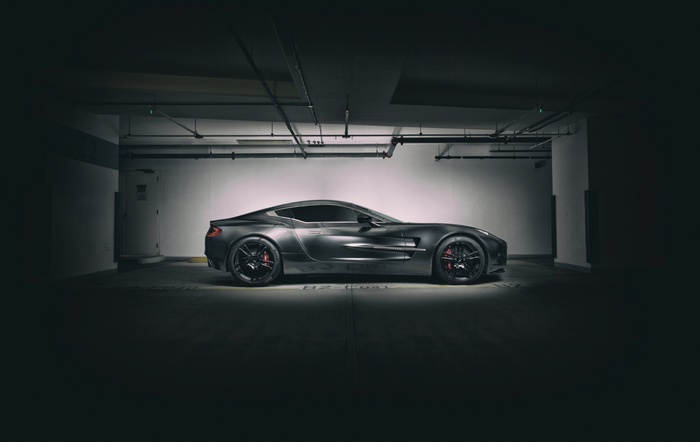 Aston Martin One-77 in a parking garage