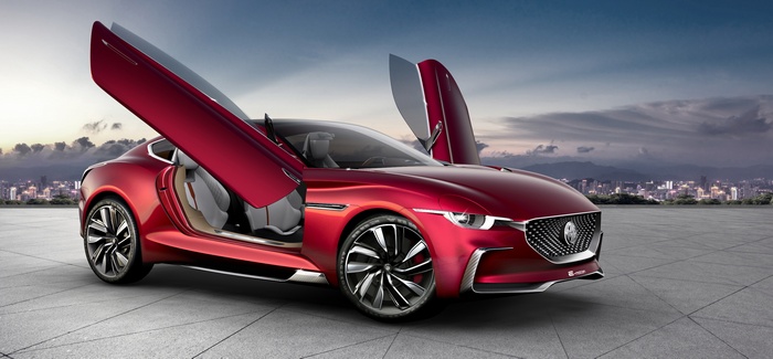 MG E-Motion concept car with butterfly doors