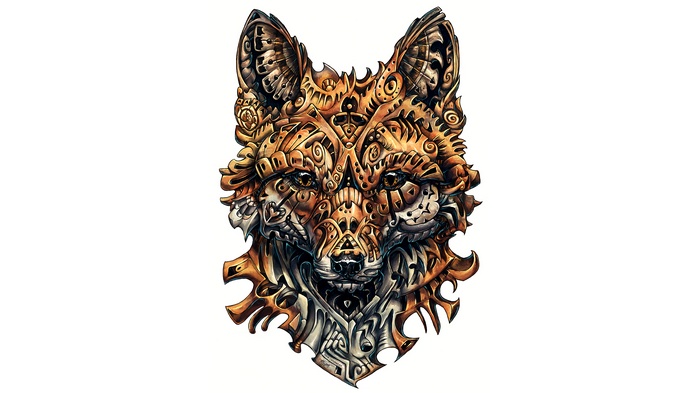 Steampunk Fox Head Artwork 4K