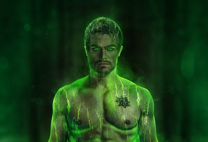 Oliver Queen from Arrow in the Lazarus Pit