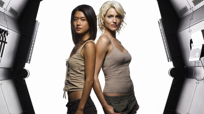 Grace Park and Tricia Helfer from Battlestar Galactica 4K