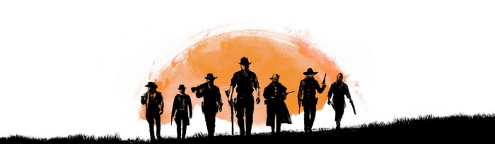 Red Dead Redemption 2 characters walking at sunset