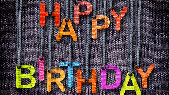 Happy Birthday hanging letters