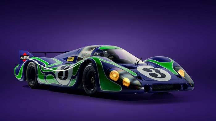Porsche 917 Langheck race car with Martini livery