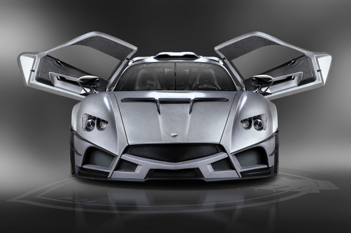 Mazzanti Evantra Millecavalli hypercar with doors open