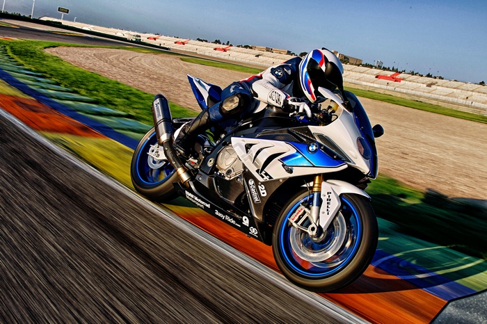 BMW HP4 Motorcycle on Race Track