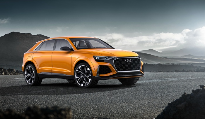 Audi Q8 Sport concept car on a road