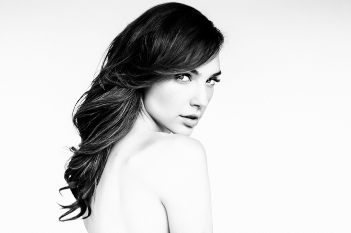 Gal Gadot looking over her shoulder