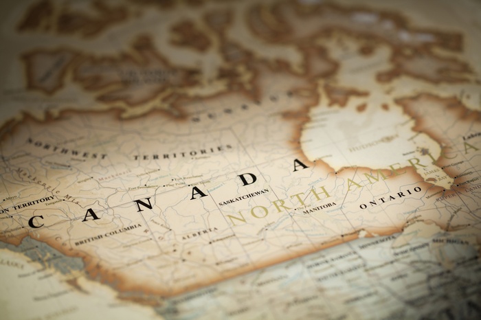 Map of Canada and North America